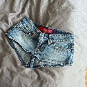 Guess low rise Jean booty shorts
